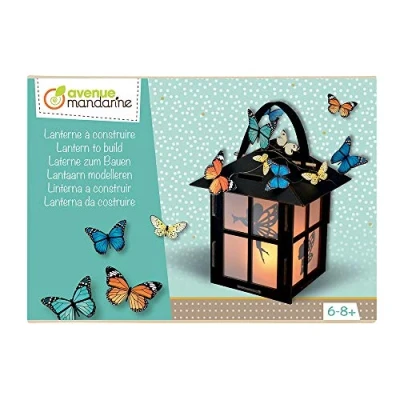 Image of Avenue Mandarine Ref CO168C Creative Box Build Your Own Lantern Pre Cut Construction Blocks, 5 Sheets of Transparent Paper, Suitable for Ages 6 8+