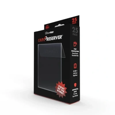 Image of Ultra Pro CardPreserver 25 Pack Transparent Collector Trading Card Protective Sleeves Acid Free, PVC Free Polypropylene, 720 Security, Easy Loading