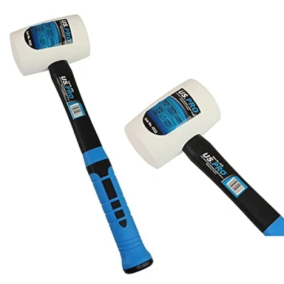 Image of US Pro 32oz White Rubber Mallet Non Marking Hammer Face Fibreglass