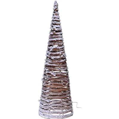 Image of 2ft LED Light Up Christmas Tree Cone Festive Xmas Snow Home Decoration Stand