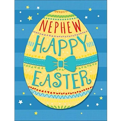 Image of Piccadilly Greetings Traditional Easter Card Nephew 8 x 6 inches,Blue