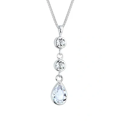 Image of Elli Necklace Drop Pendants Elegant Crystals 925 Sterling Silver