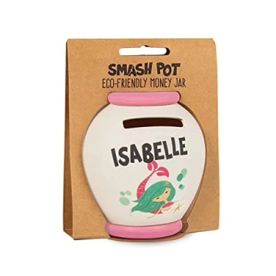 Image of History &amp; Heraldry Personalised Bamboo Smash Pot Money box (Isabelle)