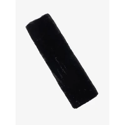 Image of LeMieux Simuwool Dressage Slip On Girth Sleeve Super Soft Faux Lamswool Breathable and Prevents Rubbing Black