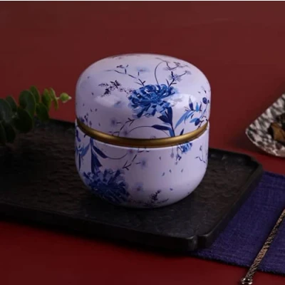 Image of Flower Design Mini Sugar Coffee Tea Tin Jar Metal Container Candy Sealed Cans Box (8)