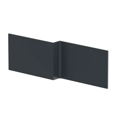 Image of 1700mm Square MDF Reversible Shower Bath Front Panel Soft Black