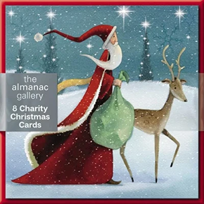 Image of Pack of 8 Father Christmas Mini Charity Cards Multiple Charities ASCX9842