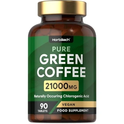Image of Green Coffee Bean Extract 21000mg 90 Vegan Tablets High Strength Supplement Naturally Occurring Chlorogenic Acid by Horbaach