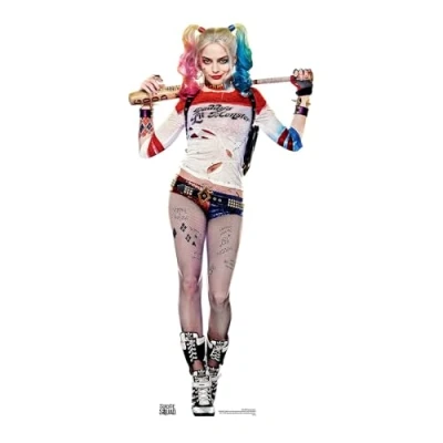 Image of DC Comics Star Cutouts Sc1220 Margot Robbie As The Suicide Squad&#039;S Harley Quinn Cardboard Cut Out,Multicolor,Medium