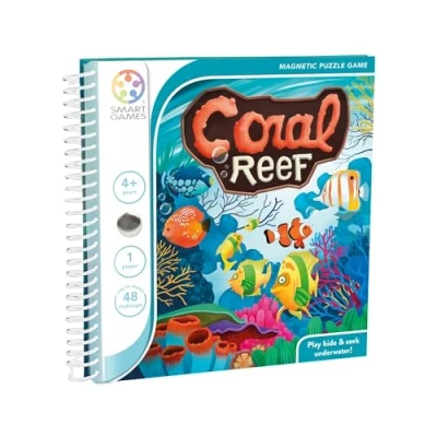 Image of SmartGames Coral Reef, Magnetic Puzzle Game with 48 Challenges, 4+ Years