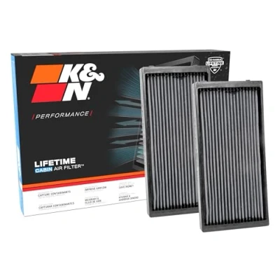 Image of K&amp;N Cabin Air Filter: Premium, Washable, Clean Airflow to your Filter Replacement: Designed for Select 2007 2018 BMW (X5, X6, X5 M, X6 M) Vehicle Models, VF3019