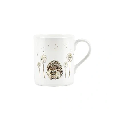 Image of Purely Home Hedgehog Watercolour Painted Mug by Rhiannon Chauncey Small Fine Bone China White Coffee/Tea Present Gift