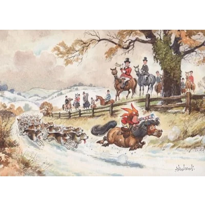 Image of Cartoon Pony Christmas Card. The Toy Trumpet by Thelwell. Great fot Horse Riders