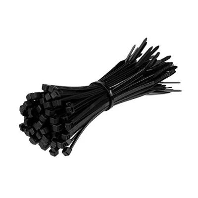 Image of 100 Pack of Black Cable Ties 300mm x 4.8mm 12 inch Premium Nylon Tie Wraps by CableTieGuy