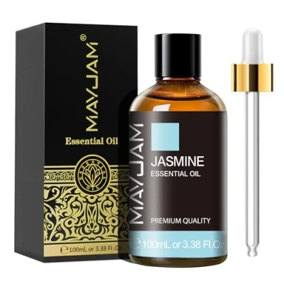 Image of MAYJAM Jasmine Essential Oils 100ML, Oil for Diffuser, Humidifier, DIY, Home, Office