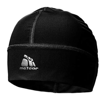 Image of meteor Beanie Hat Skull Cap Windproof Cycling Running Skiing Snowboard Motorcycle Sports Under Helmet Antibacterial Quick Dry Stretchable Warm Thermal Outdoors Men Women Boys Girls One Size Black