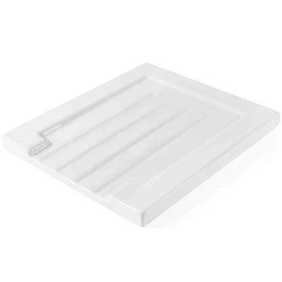 Image of Ceramic Belfast Butler Sink Drainer Grooved White Gloss Kitchen Worktop Draining Board