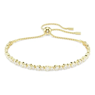 Image of Swarovski Matrix Tennis Soft Bracelet, White, Gold shiny