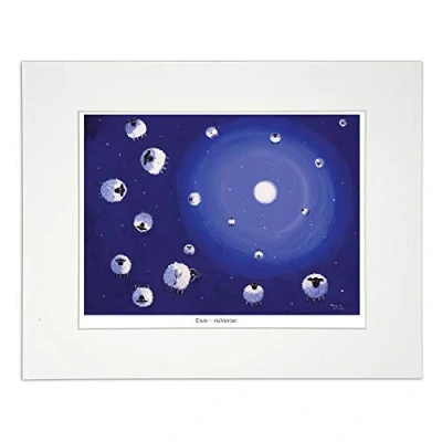 Image of &#039;Ewe niverse&#039; Mounted Print by Thomas Joseph Sheep Art