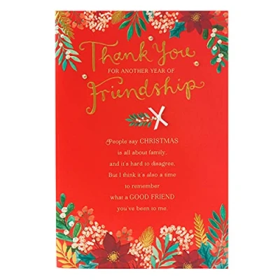 Image of UK Greetings Friend Christmas Card Friendship Happy for Thanks You Friend, Multi, 615854 0 1