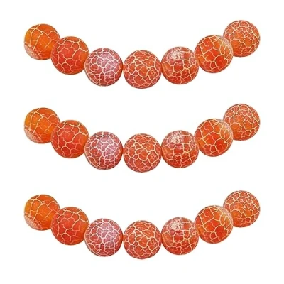 Image of MJDCB Natural Round Stone Beads 6mm Orange Burst Agate Loose Gemstone for Jewelry Making Bracelet Necklace 60pcs