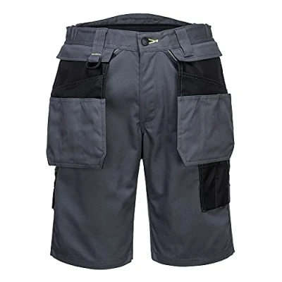 Image of Portwest PW3 Holster Work Shorts Zoom Grey/Black 30
