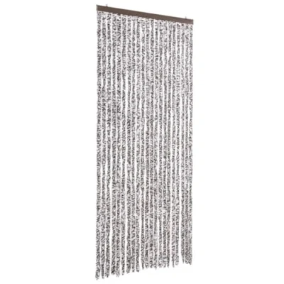 Image of vidaXL Insect Curtain with Flexible, Soft Polypropylene Chenille Strands, 90x220cm, Easy Installation, Adjustable Length and Width, Water Resistant, Brown Beige