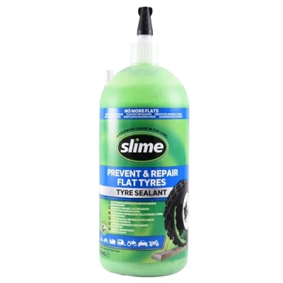 Image of Slime 10031 Flat Tyre Puncture Repair Sealant, Prevent and Repair, Non Highway Vehicles, Trailers, All Terrain, Quad Bikes, Wheelbarrows, 946 mL (32oz) bottle, Green