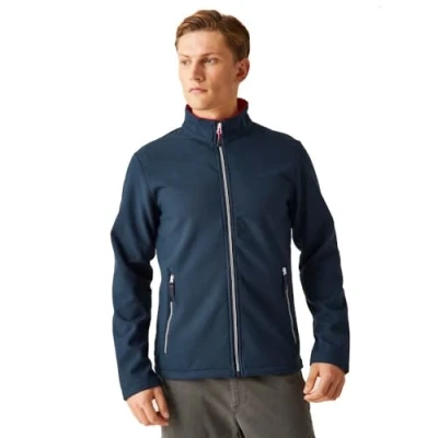 Image of Regatta Professional Men&#039;s Ascender 2 Layer Softshell Jacket Navy Classic Red, Size: M