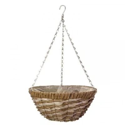 Image of Smart Garden Raffina Faux Rattan Hanging Basket 14in