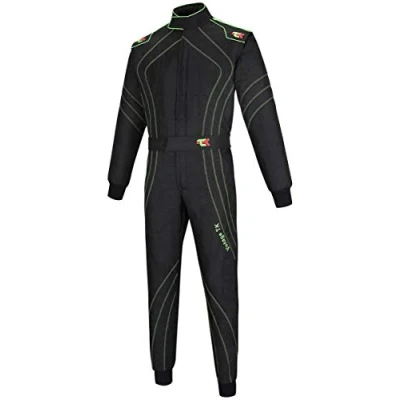Image of TK Adult Kart Suit/Race/Rally One Piece Cordura Karting Suit (Black, S)