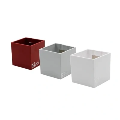 Image of KalaMitica Set of 3 Magnetic Cubes 6.5 cm Ice, Red, White Storage Boxes or Plant Pot Holders with Powerful Magnet for Wall Boards