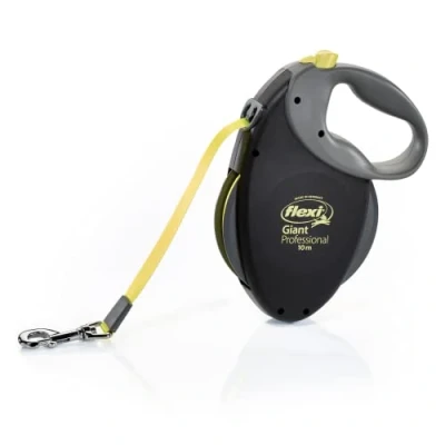 Image of Flexi Giant Professional Neon Tape Black 10m Retractable Dog Leash/Lead for dogs up to 50kgs/110lbs
