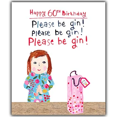 Image of 60th Birthday Card For Her, Funny Card, Happy Age 60, Female Cards, Cards
