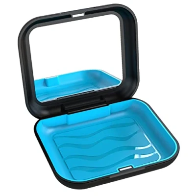 Image of BVN Retainer Case with Mirror,Square Box, Orthodontic Denture Box,Dental for Aligner,Mouth Guard Case,Black