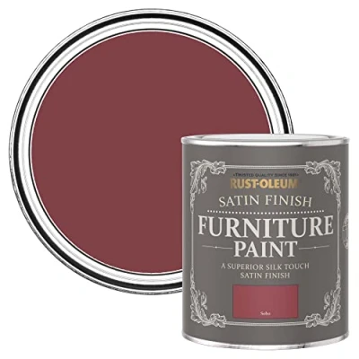 Image of Rust Oleum Red Furniture Paint in Satin Finish Soho 750ml