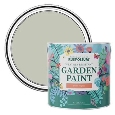 Image of Rust Oleum Grey Mould Resistant Garden Paint In Satin Finish Tyne Fog 2.5L