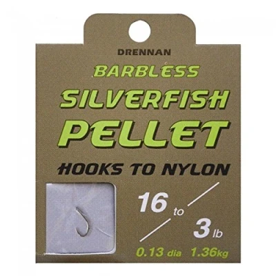 Image of Drennan Silverfish Pellet Hooks To Nylon Barbless (18)