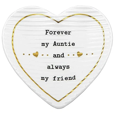 Image of Thoughtful Words Heart Trinket Tray Dish Auntie Accessory for The Home