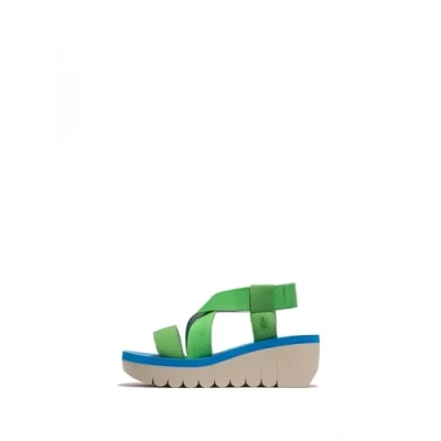 Image of Fly London Women&#039;s YABI922FLY Sandal, Pistachio/Pistachio/azurre, 6 UK