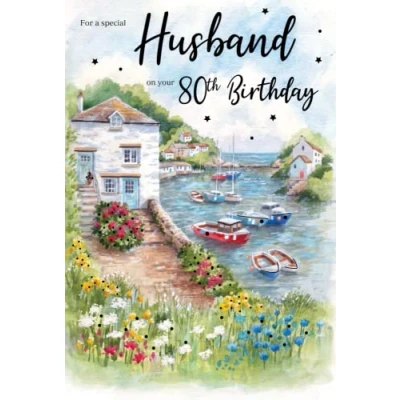 Image of For a Special Husband on Your 80th birthday card