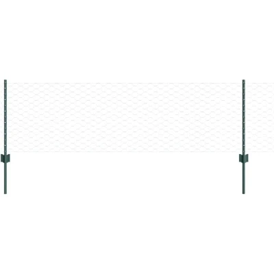 Image of vidaXL Fence Posts 11 pcs U Channel Green 120 cm Steel