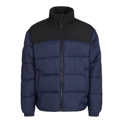 Image of Jack &amp; Jones Jjmoon Stand Collar Puffer Winter jacket, Men&#039;s, Size: Medium, Navy blazer