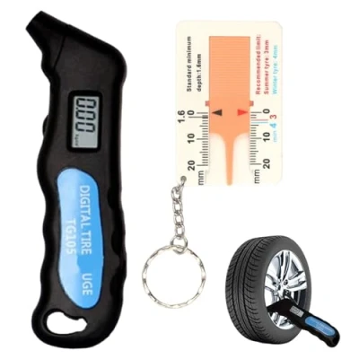 Image of 1Pack Digital Tyre Pressure Reader with Plastic Depth Gauge, Easy to Use on Cars Motorbikes Bicycles