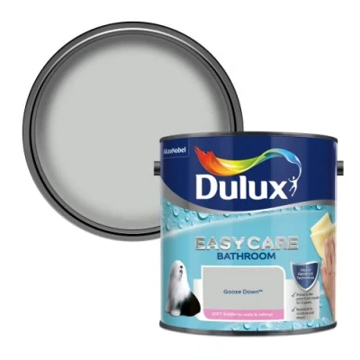 Image of Dulux Easycare bathroom Soft Sheen Paint Goose Down 2.5L