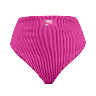 Image of PUMA Women&#039;s High Waist Briefs Bikini bottoms, Neon Pink, XS UK