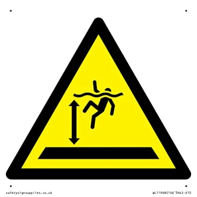 Image of W047 Warning: Deep water Sign 100x100mm S10