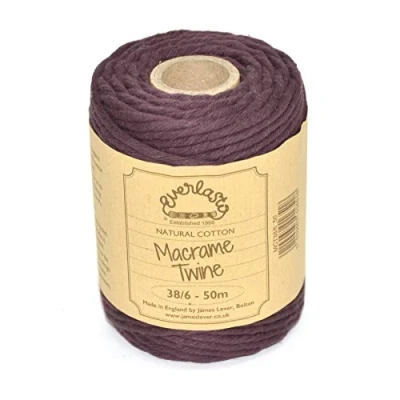 Image of 50M Spools Everlasto Single Twist Soft Cotton Coloured Macrame Craft Twine 38/6 (4mm approx) (Brown)