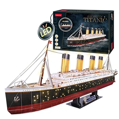 Image of Puzzle 3D Titanic Model Kit to Assemble LED Puzzles Adult And Teens 266 Piecesuzzle