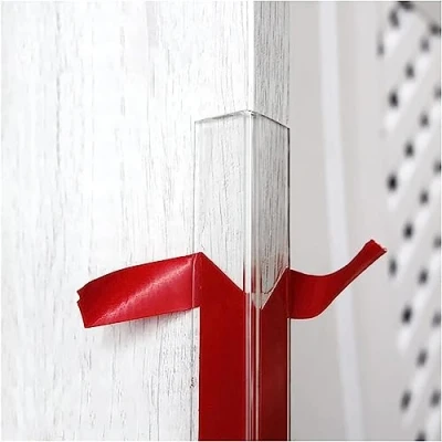 Image of Clear Edge Protector Strip, L Shape Wall Corner Guards Shield, Furniture Bumper Decor Cover Guard Plastic Self Adhesive Trim Protectors with Tapes (Size